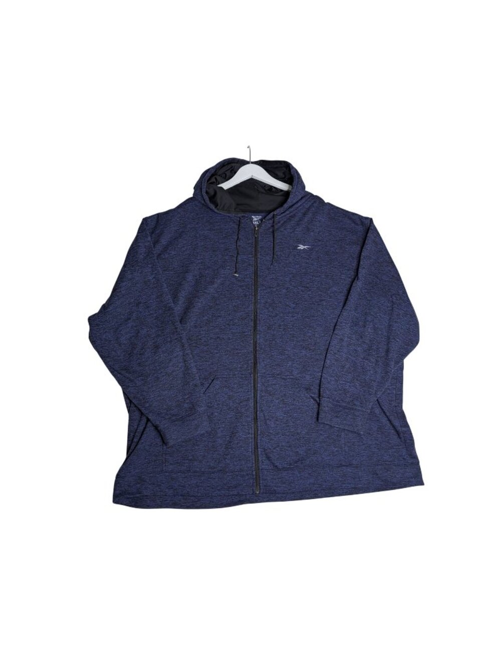 Reebok Men's BLUE Marled Speedwick Full-Zip Hoodie 5XLT
